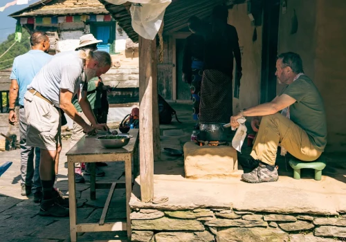 travellers taking cooking classes