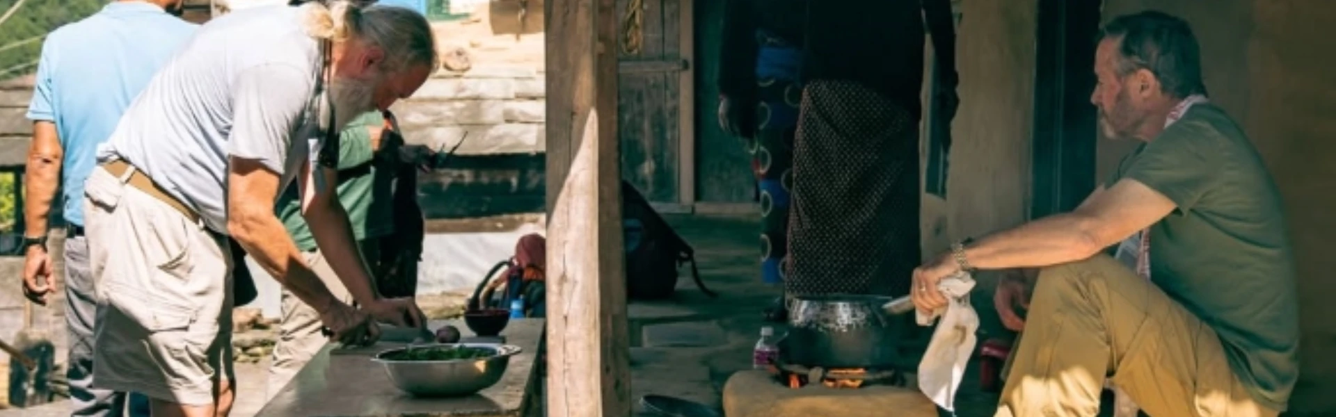travellers taking cooking classes