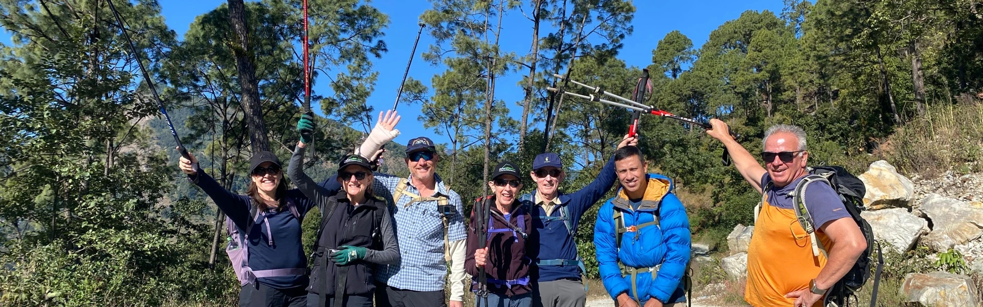 a group of trekkers heading for a luxury trek in nepal