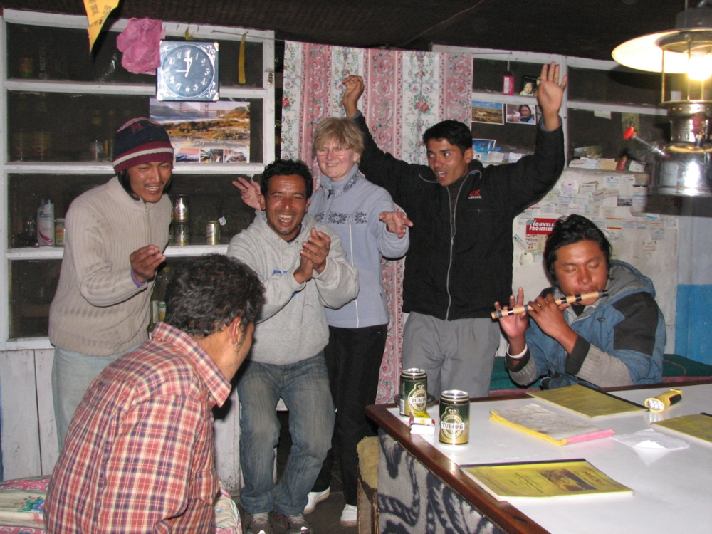 guides and travellers having fun