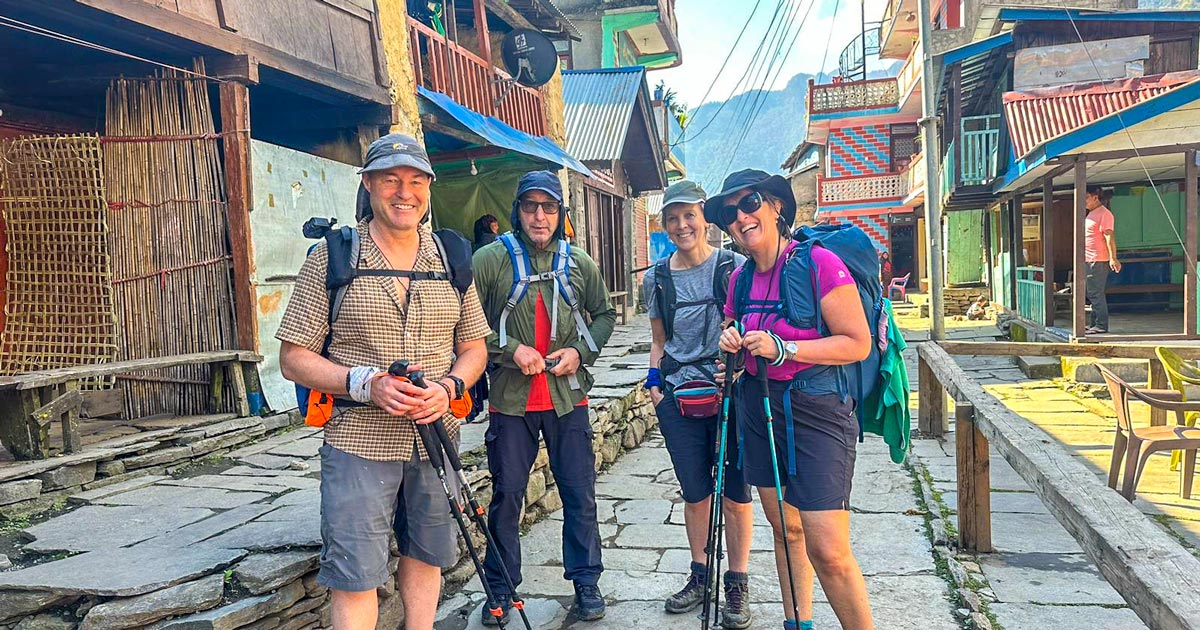Happy Hikers in Manaslu