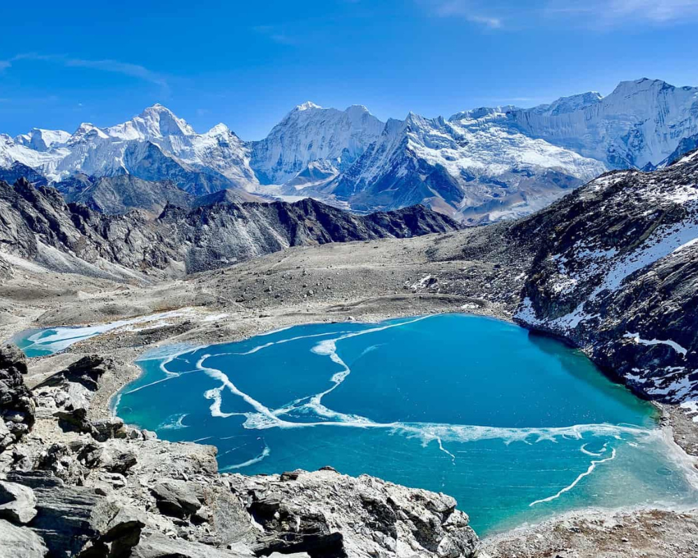 View from Kongma-La Pass, one of the three high passes in the Everest region.
