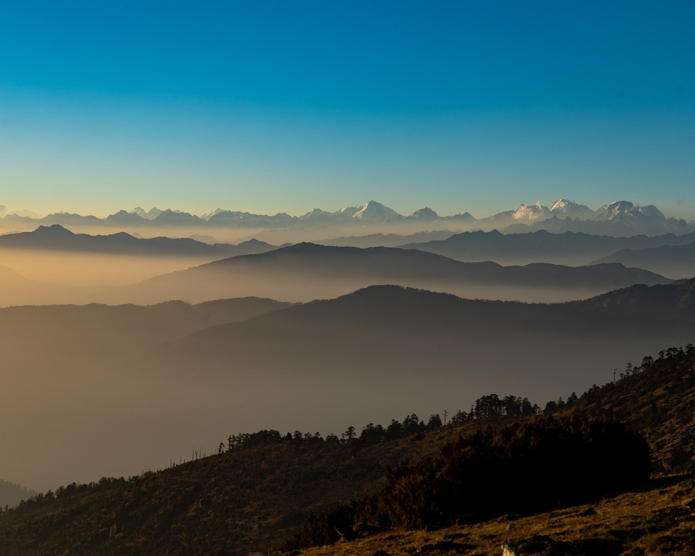 View of the Himalayas from Pikey Peak