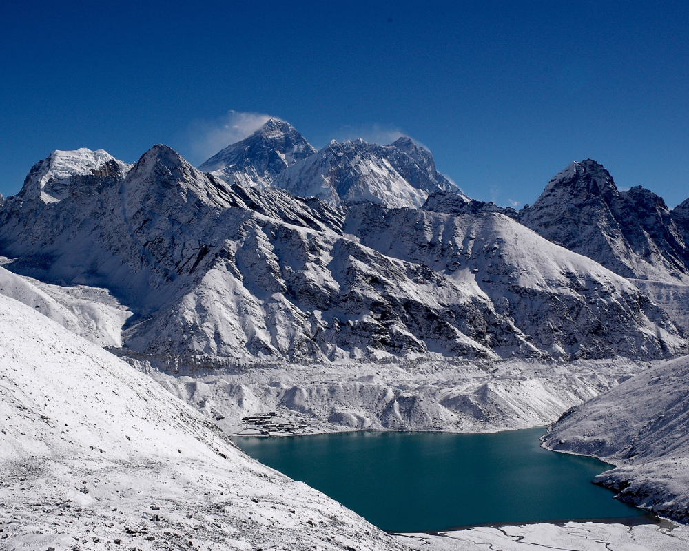 View from Renjo-La Pass near Gokyo Lakes