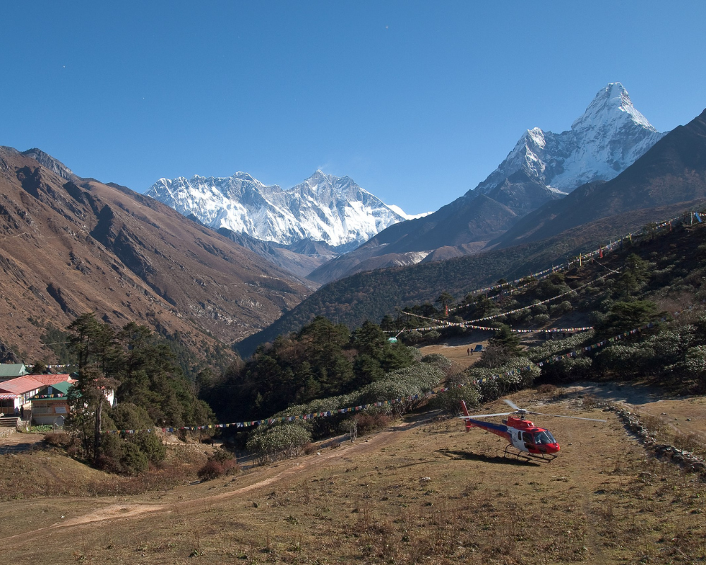 View from Tengboche village in the Khumbu region