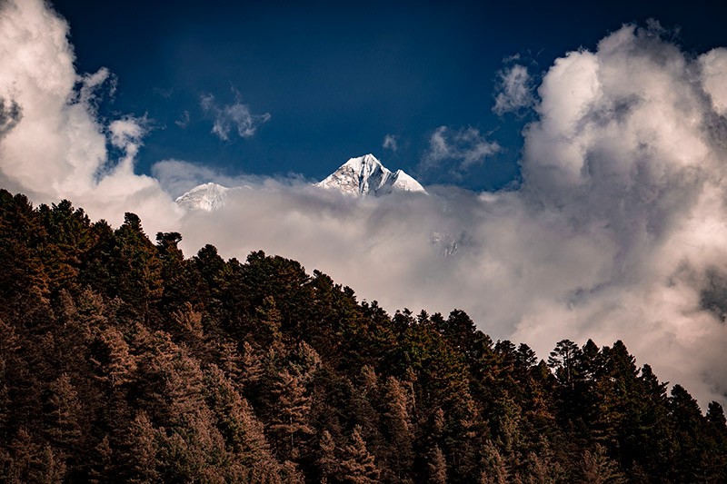 himalaya hidden under the fluffy clouds