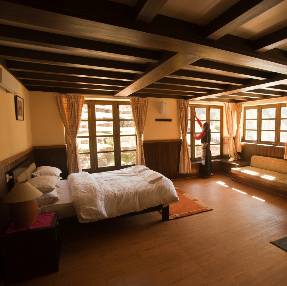 mountain lodges of nepal in namche