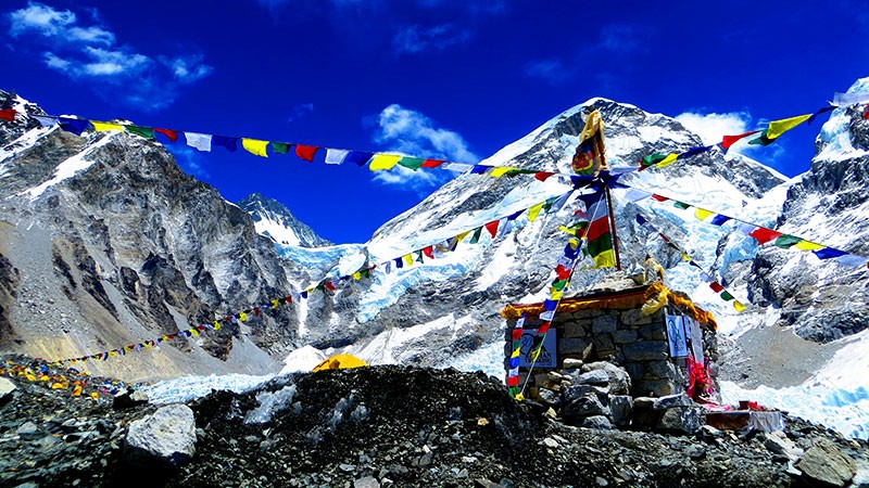 Panaromic View of Himalayas in Khumbu Icefall