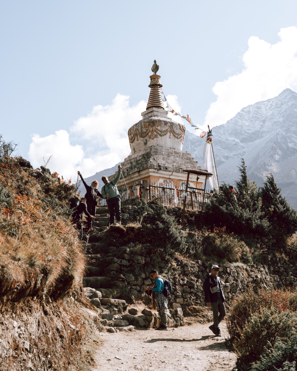 walking near namche bazaar