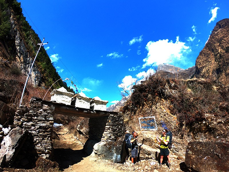 Resting Area at Manslu Trek