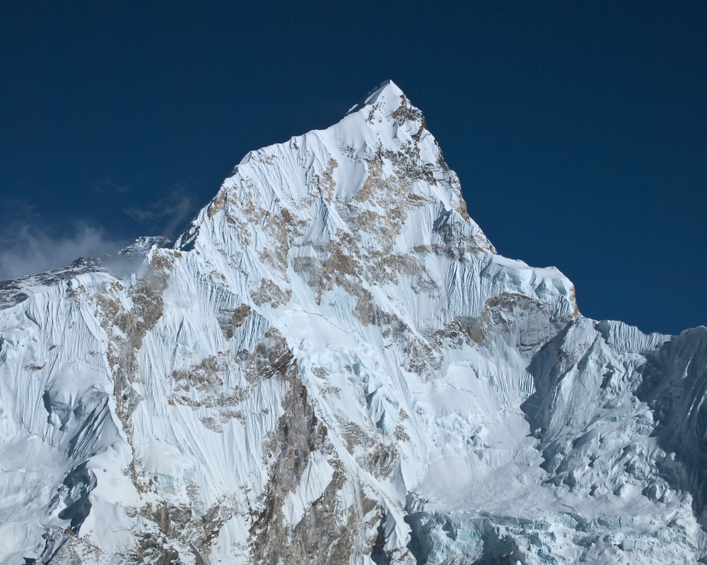 View of Nuptse peak during Everest base camp trek
