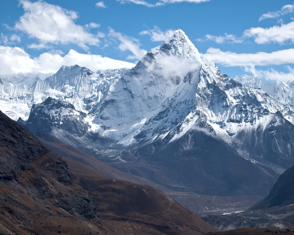 View of the peak of Ama Dablam during Everest base camp trek