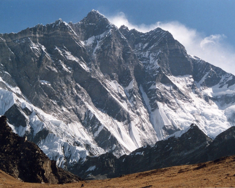 View of Lhotse peak seen during Everest base camp trek