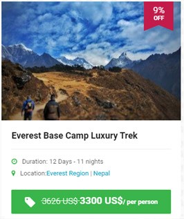Everest base camp luxury trek in Everest region