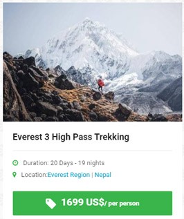 Everest High Pass Trekking via three high passes