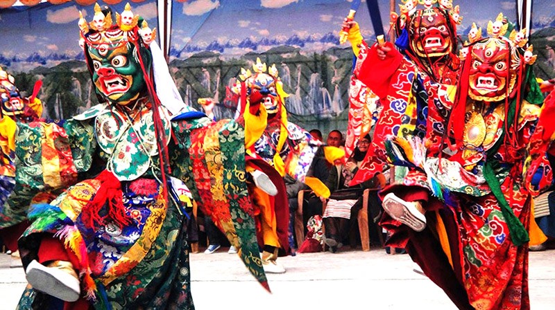 Singing and Dancing During Tiji Festival