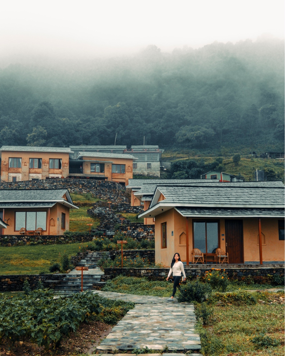 luxury lodge in dhampus village in nepal