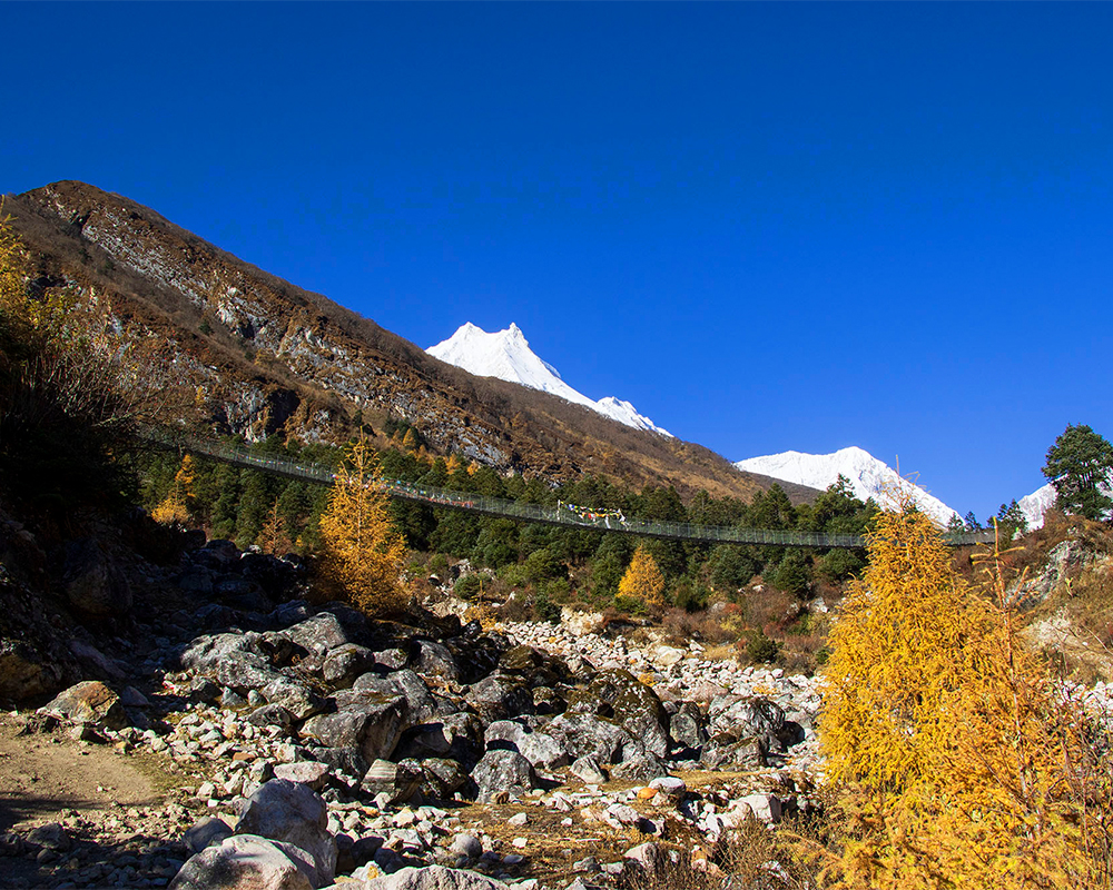 Suspension Bridge During Manaslu Circuit Trek