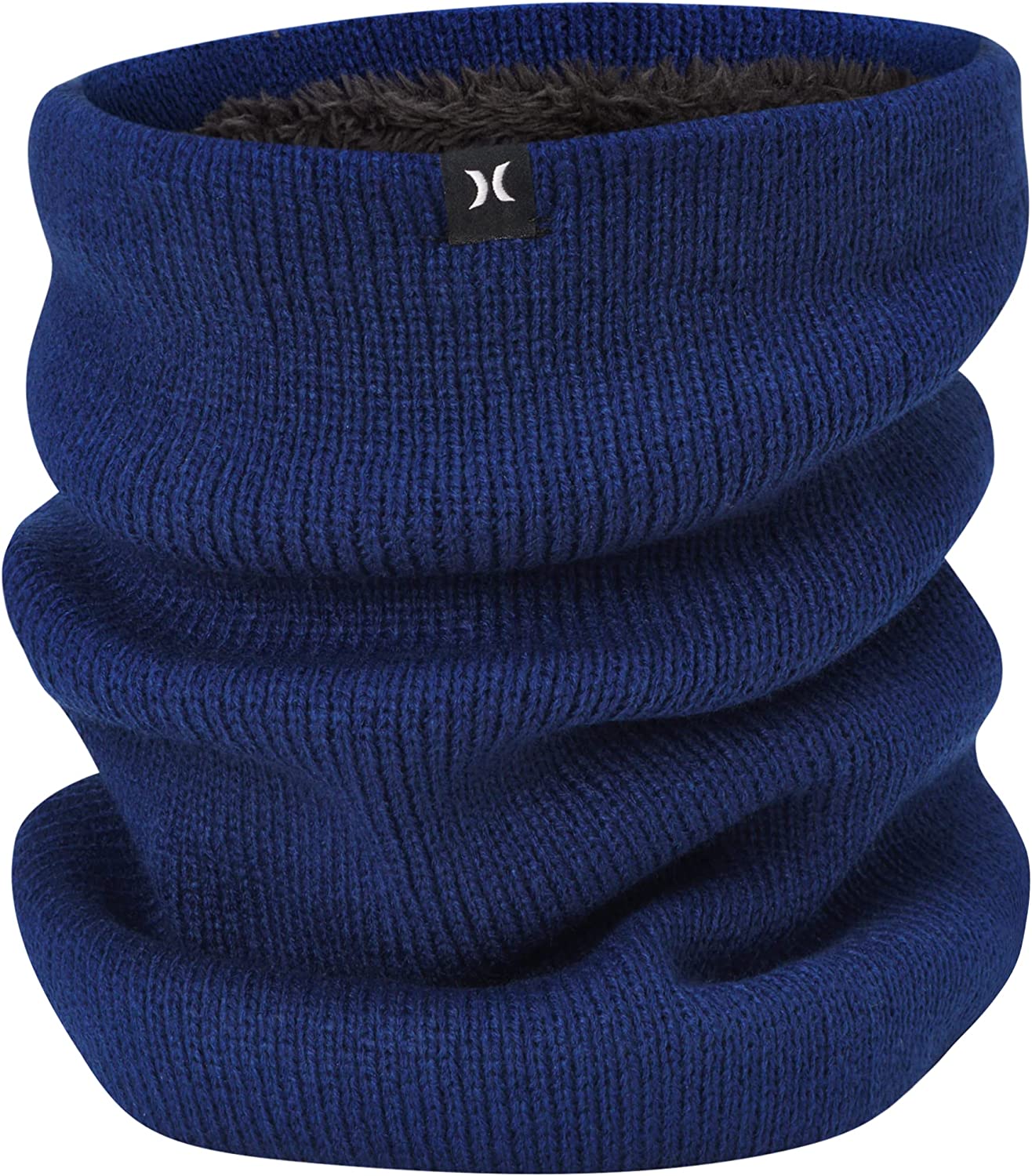 A blue neck gaiter.