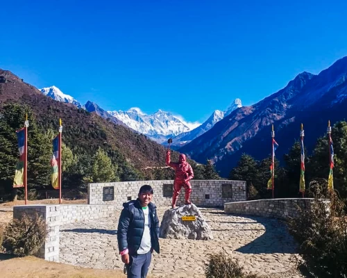 In Front Of Sir Edmund Hilary Everest Museum