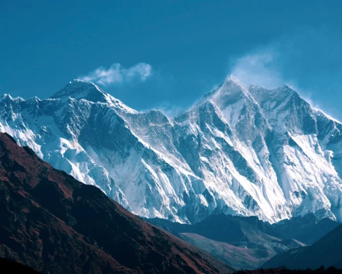 Nuptse Everest Lhotse From Just Beyond Namche Bazaar