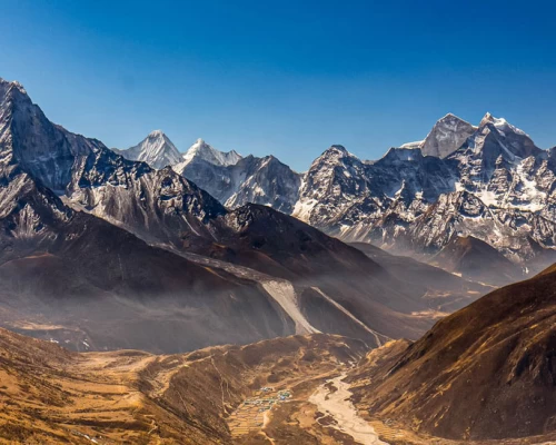 Pheriche Valley Seen From Heli