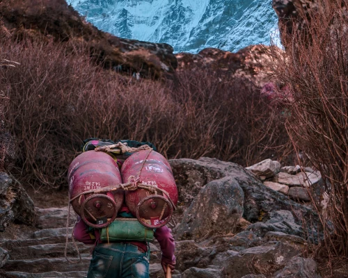 Porter Carrying Load To Namche