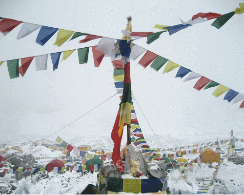 Prayer Flag At Everest Base