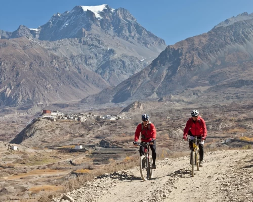 Riders Make Their Way Downhill From Lo Manthang