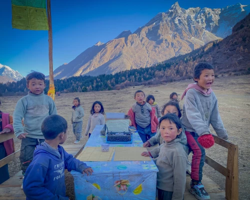 Samagaon Basic School Students With Their Exhibitions