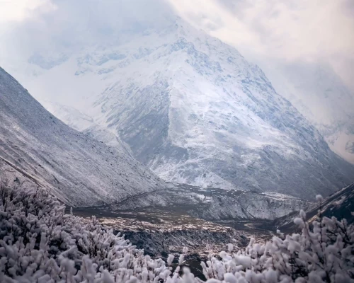 Samdo Village Seen On The Base Of Sonam Samdo Peak