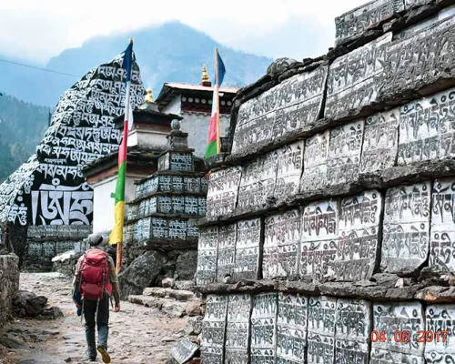Stone Carvings With Tibetan Mantras