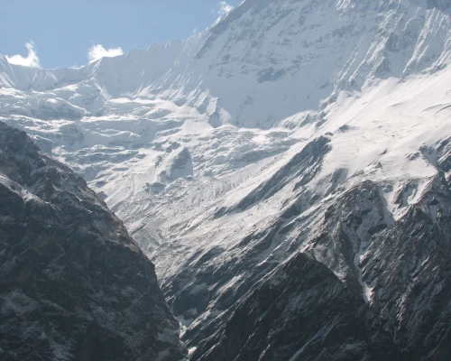 The Mountain Range Seen From Machhapuchhre Base Camp