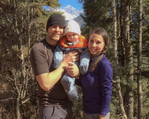 Trekkers With Their Baby In Everest Region